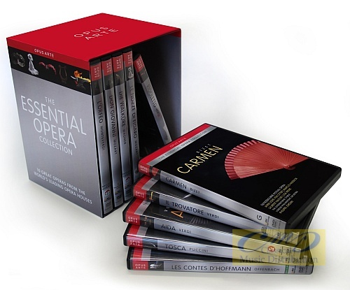 Essential Opera Collection - box 10 DVD - Bizet: Carmen, Wagner: The Valkyrie, Mozart: Don Giovanni, Verdi: Il Trovatore,Mozart: Le nozze di Figaro, Offenbach: Les contes d'Hoffman, Monteverdi: L'Orfeo, Verdi: Rigoletto, Puccini: Tosca